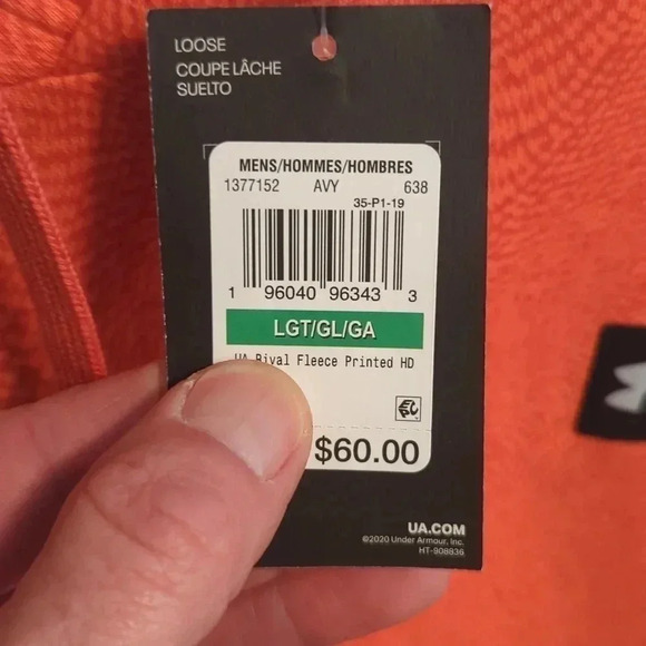 Under Armour RIVAL FLEECE 1/2 ZIP HD orange - Picture 5 of 5